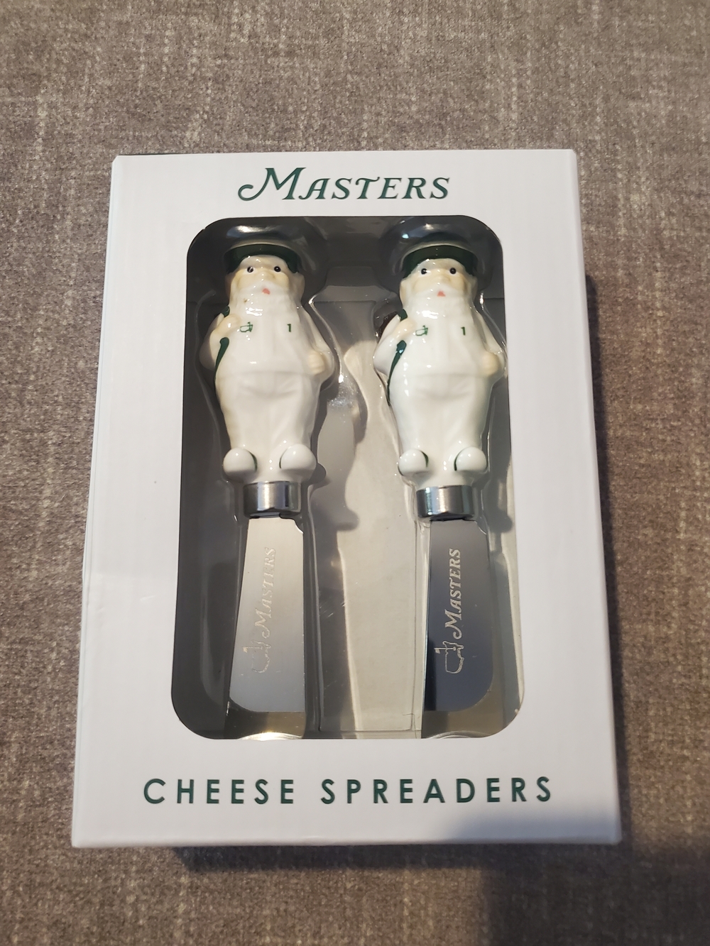 2026 Masters Ceramic Gnome Caddie Cheese Spreaders - New In Box